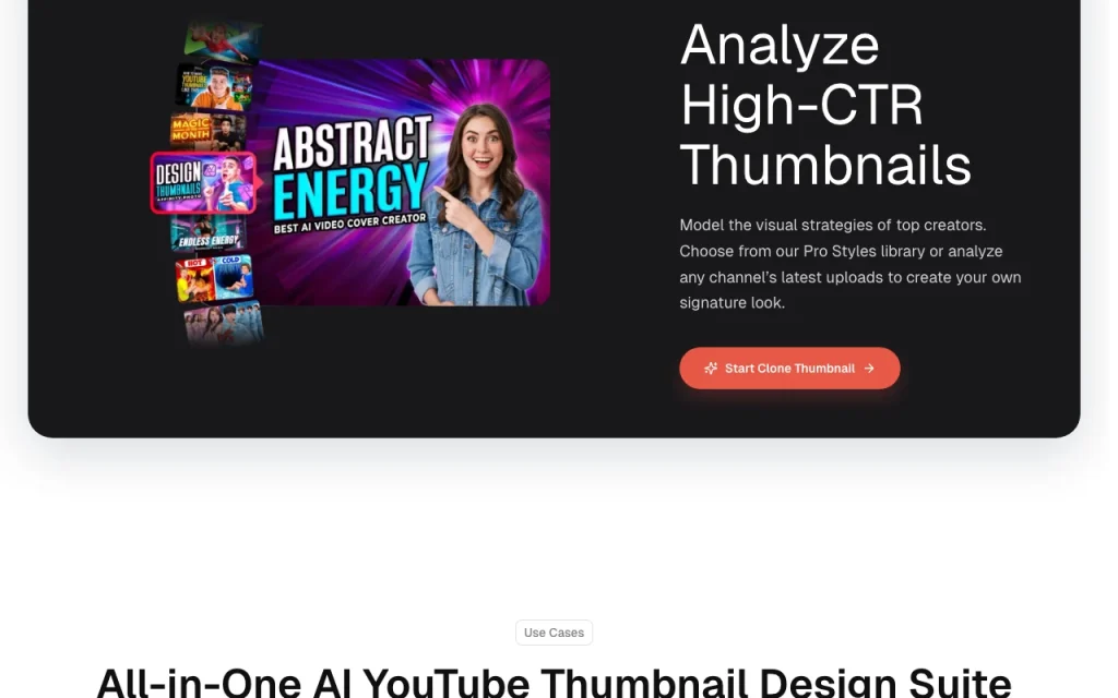 Thumbs.ai homepage — screenshot of the image generation AI tool, Oct 1, 2026