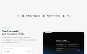 TickClip homepage — screenshot of the research & search AI tool, 2026-10-01