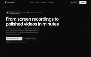 Tight Studio homepage — screenshot of the video AI tool, 2026-10-02