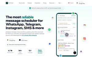 TikTask homepage — screenshot of the productivity & writing AI tool, 2026-10-02
