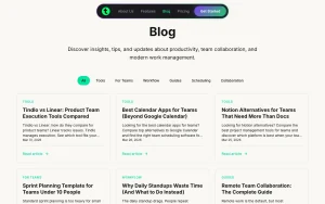 Tindlo blog — screenshot of the productivity & writing AI tool, 2026-10-02