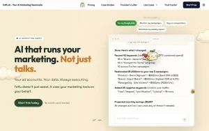 Toffu AI homepage — screenshot of the productivity & writing AI tool, 2026-10-02