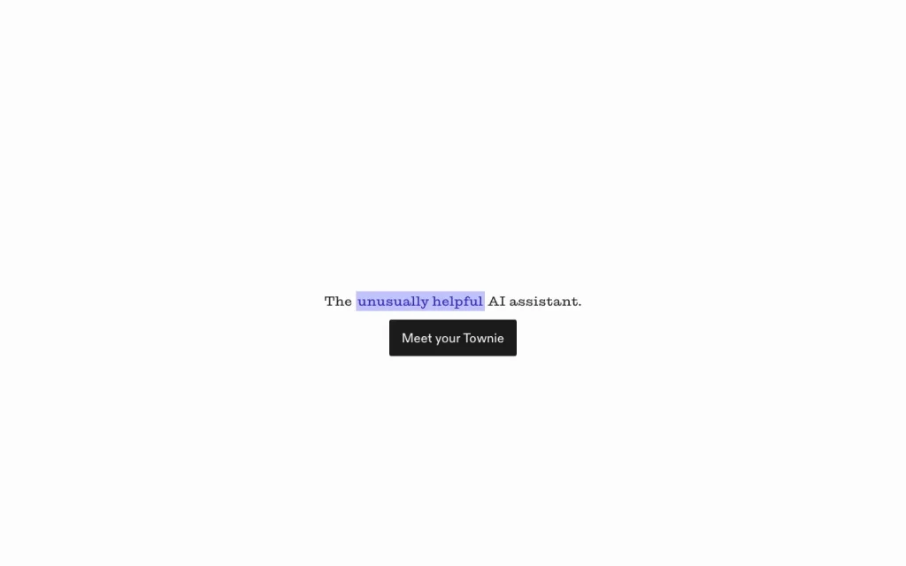 Town homepage — screenshot of the productivity & writing AI tool, Oct 2, 2026