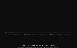 Tracetify homepage — screenshot of the research & search AI tool, 2026-10-01
