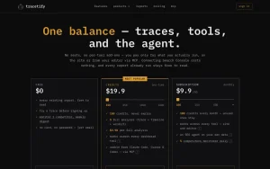 Tracetify pricing page with plans and prices — screenshot of the research & search AI tool, 2026-10-01