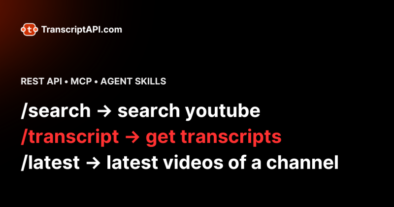 Captura de la página de inicio de TranscriptAPI, herramienta de IA programación
