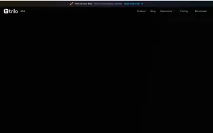 Trilo homepage page homepage screenshot, productivity & writing AI tool