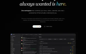 Trilo homepage page homepage screenshot, productivity & writing AI tool
