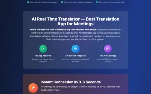 Trio (Trio Inc. AI Phone Interpreter) homepage page homepage screenshot, audio & voice AI tool