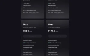 Triverse AI pricing page homepage screenshot, image generation AI tool