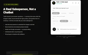 TukiAI features page — screenshot of the productivity & writing AI tool, 2026-10-02