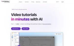 Tutorial AI homepage — screenshot of the video AI tool, 2026-10-02