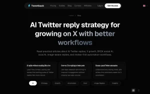 Tweetback blog — screenshot of the productivity & writing AI tool, 2026-10-02