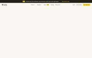 Twin homepage page homepage screenshot, productivity & writing AI tool