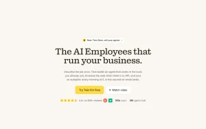 Twin homepage page homepage screenshot, productivity & writing AI tool