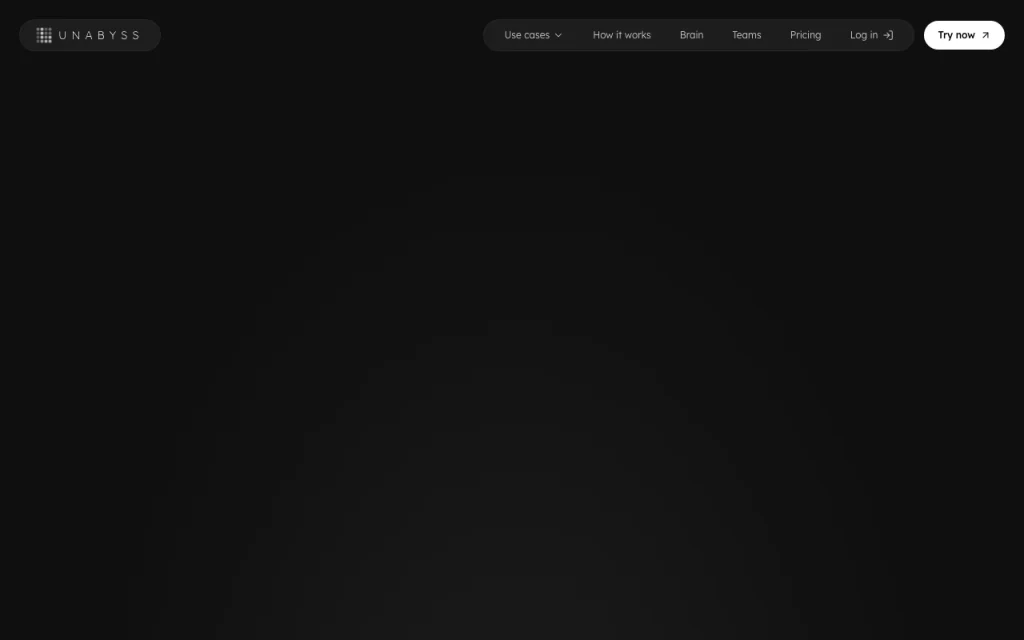 Unabyss homepage — screenshot of the productivity & writing AI tool, Oct 1, 2026