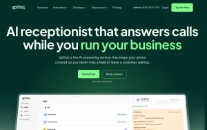 Upfirst homepage — screenshot of the audio & voice AI tool, 2026-10-02
