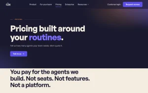 Uplift pricing page homepage screenshot, productivity & writing AI tool