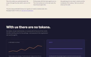 Uplift pricing page homepage screenshot, productivity & writing AI tool