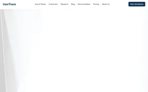 UserTrace homepage — screenshot of the coding AI tool, 2026-10-02