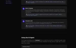 UTM Mind docs page homepage screenshot, productivity & writing AI tool