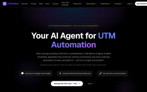 UTM Mind homepage page homepage screenshot, productivity & writing AI tool