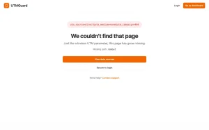 UTMGuard about page — screenshot of the productivity & writing AI tool, 2026-10-02