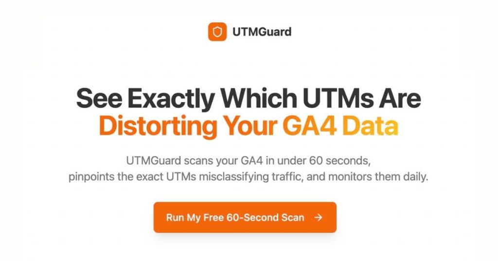 Capture d'écran de la page d'accueil de UTMGuard, outil d'IA productivité et rédaction