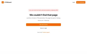 UTMGuard features page — screenshot of the productivity & writing AI tool, 2026-10-02