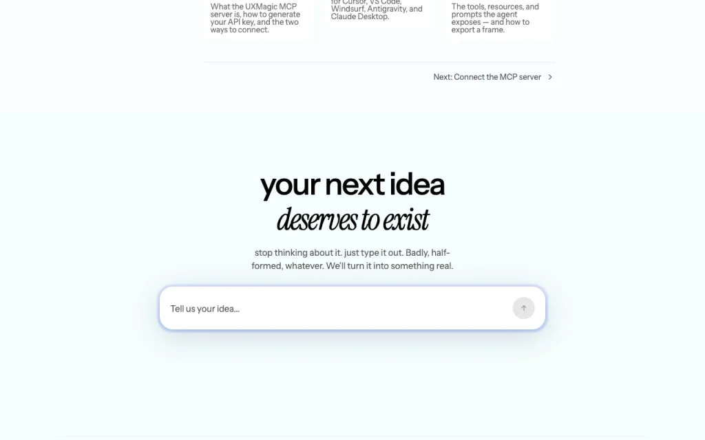 UXMagic documentation — screenshot of the coding AI tool, Oct 2, 2026