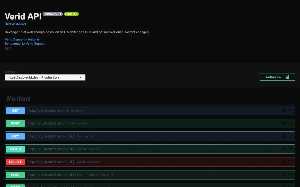 Verid documentation — screenshot of the productivity & writing AI tool, Oct 1, 2026