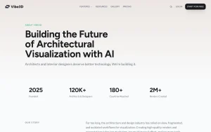 Vibe3D about page — screenshot of the image generation AI tool, 2026-10-02