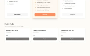 Vibpost pricing page with plans and prices — screenshot of the productivity & writing AI tool, 2026-10-02
