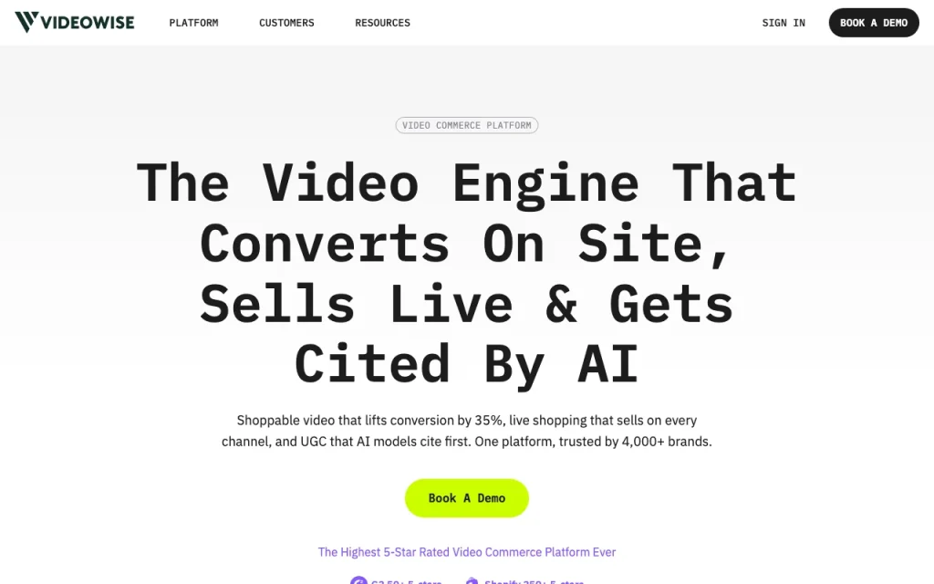 Videowise Startseite – Screenshot des KI-Tools video, Oct 1, 2026