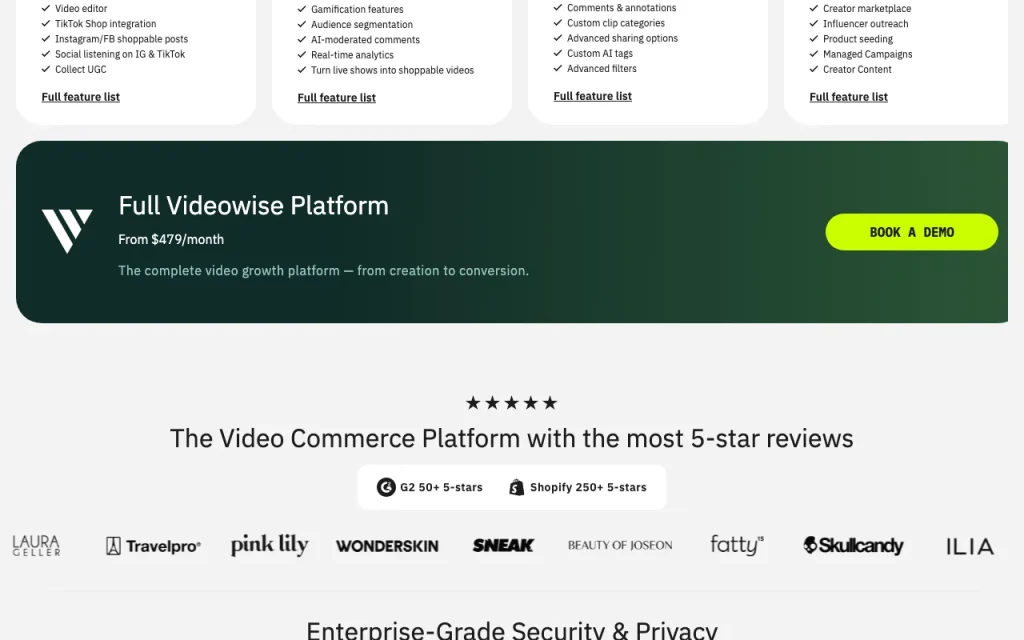 Videowise Preisseite mit Tarifen und Preisen – Screenshot des KI-Tools video, Oct 1, 2026