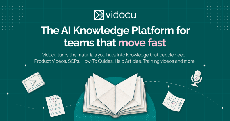 Vidocu homepage screenshot, video AI tool