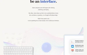 Viora homepage page homepage screenshot, productivity & writing AI tool