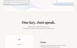 Viora homepage page homepage screenshot, productivity & writing AI tool