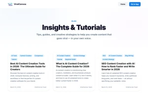 ViralCanvas AI blog — screenshot of the productivity & writing AI tool, 2026-10-02