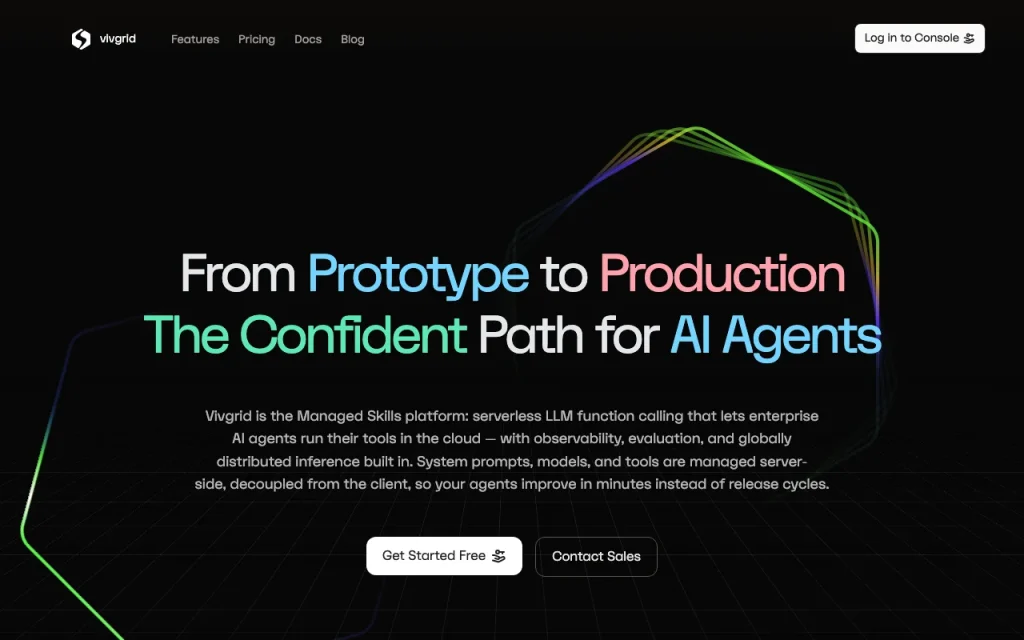 Vivgrid homepage — screenshot of the coding AI tool, Oct 1, 2026