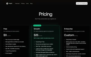 Vivgrid pricing page homepage screenshot, coding AI tool