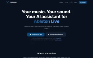 VIXSOUND homepage page homepage screenshot, audio & voice AI tool