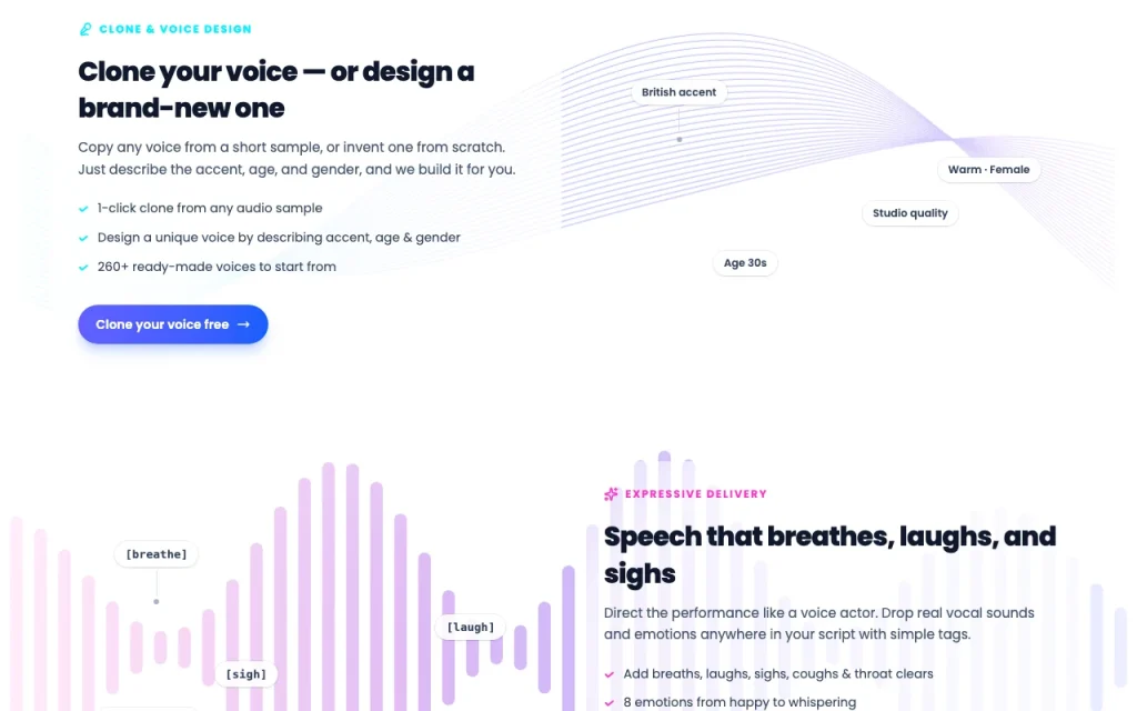Vocallab AI homepage — screenshot of the audio & voice AI tool, Oct 2, 2026