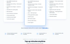 Vocallab AI pricing page with plans and prices — screenshot of the audio & voice AI tool, 2026-10-02