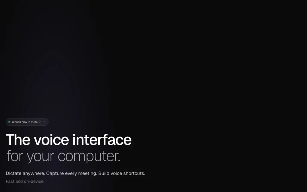 Vowen homepage — screenshot of the audio & voice AI tool, Oct 2, 2026