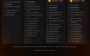 VybeBot pricing page with plans and prices — screenshot of the coding AI tool, 2026-10-01