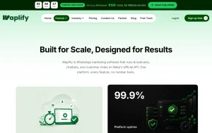 Waplify features page — screenshot of the productivity & writing AI tool, 2026-10-02