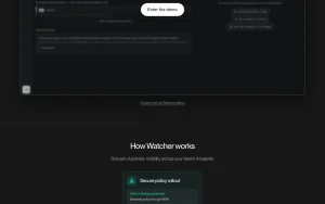 Watcher (by Apollo Research) homepage — screenshot of the coding AI tool, 2026-10-01