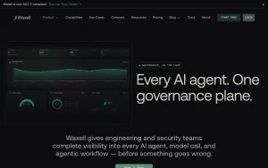 Waxell homepage — screenshot of the coding AI tool, 2026-10-02