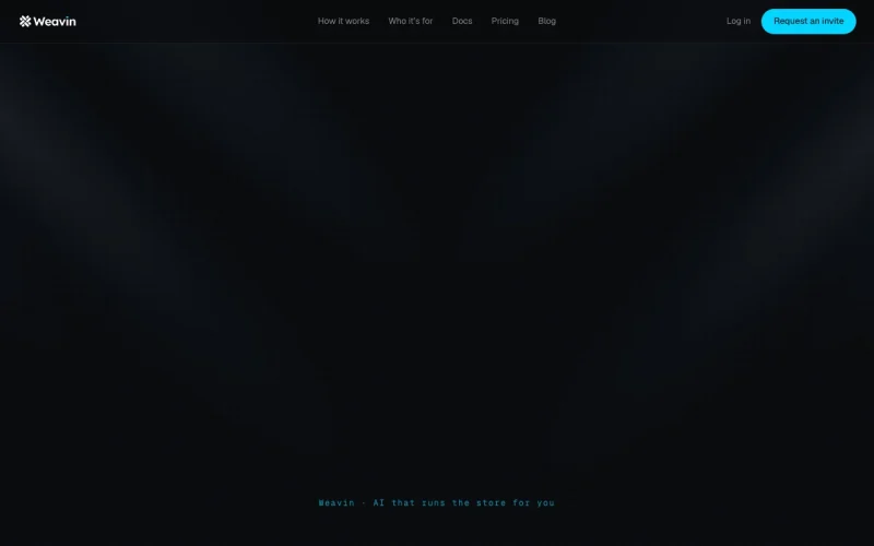 Weavin homepage screenshot, productivity & writing AI tool